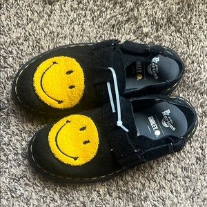 Dr. Martens Kids Black Sneakers with Yellow Smiley